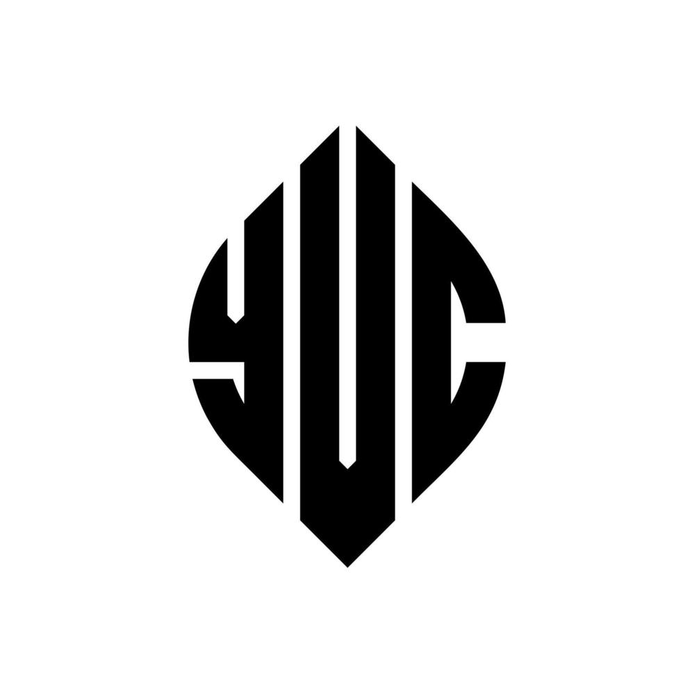 design de logotipo de carta de círculo yvc com forma de círculo e elipse. letras de elipse yvc com estilo tipográfico. as três iniciais formam um logotipo circular. yvc círculo emblema abstrato monograma carta marca vetor. vetor