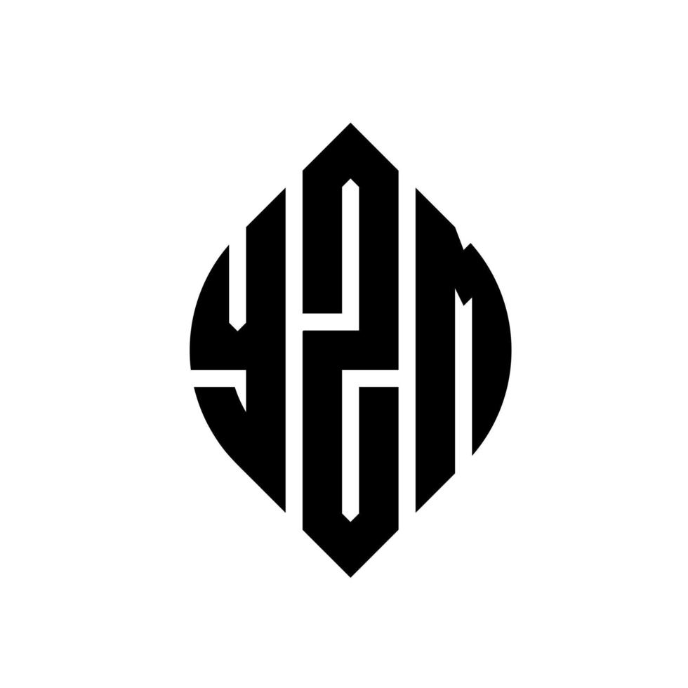 design de logotipo de carta de círculo yzm com forma de círculo e elipse. letras de elipse yzm com estilo tipográfico. as três iniciais formam um logotipo circular. yzm círculo emblema abstrato monograma carta marca vetor. vetor