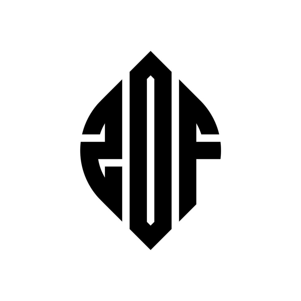 design de logotipo de letra de círculo zdf com forma de círculo e elipse. letras de elipse zdf com estilo tipográfico. as três iniciais formam um logotipo circular. Zdf círculo emblema abstrato monograma carta marca vetor. vetor