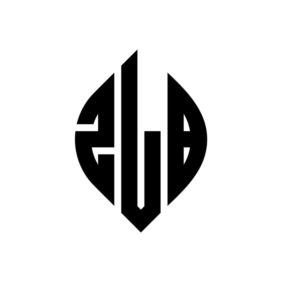 design de logotipo de letra de círculo zlb com forma de círculo e elipse. letras de elipse zlb com estilo tipográfico. as três iniciais formam um logotipo circular. zlb círculo emblema abstrato monograma carta marca vetor. vetor