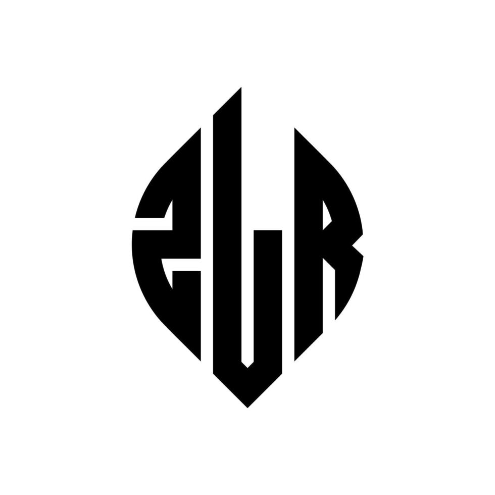 design de logotipo de letra de círculo zlr com forma de círculo e elipse. letras de elipse zlr com estilo tipográfico. as três iniciais formam um logotipo circular. zlr círculo emblema abstrato monograma carta marca vetor. vetor