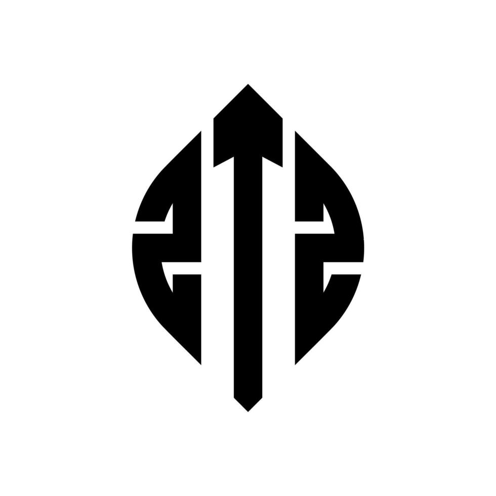 design de logotipo de letra de círculo ztz com forma de círculo e elipse. letras de elipse ztz com estilo tipográfico. as três iniciais formam um logotipo circular. ztz círculo emblema abstrato monograma carta marca vetor. vetor