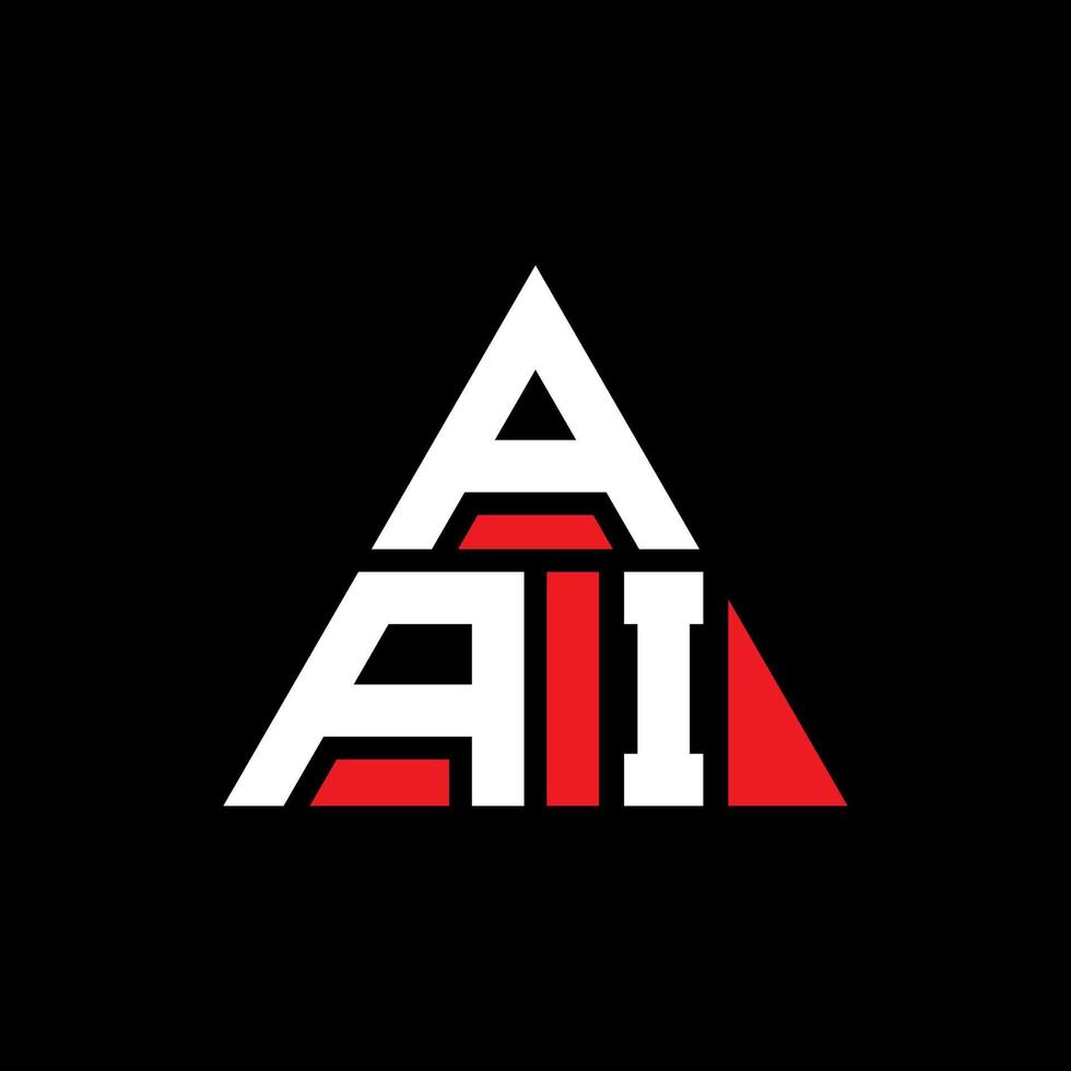 design de logotipo de letra de triângulo aai com forma de triângulo. monograma de design de logotipo de triângulo aai. modelo de logotipo de vetor de triângulo aai com cor vermelha. logotipo triangular aai logotipo simples, elegante e luxuoso.