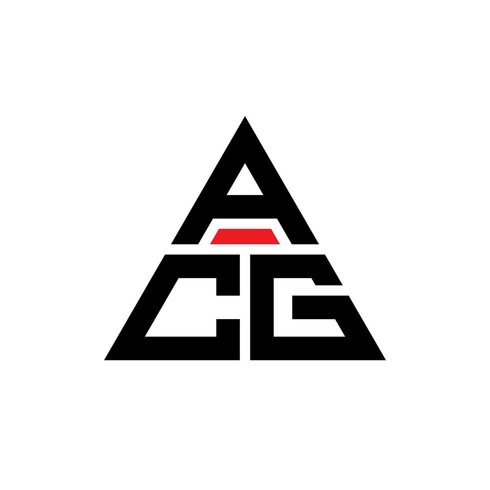 design de logotipo de letra de triângulo aCG com forma de triângulo. monograma de design de logotipo de triângulo aCG. modelo de logotipo de vetor de triângulo aCG com cor vermelha. logotipo triangular acg logotipo simples, elegante e luxuoso.