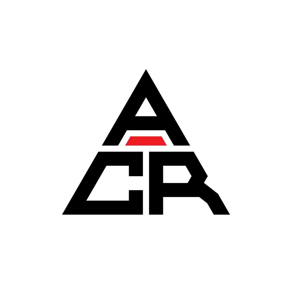 design de logotipo de letra de triângulo acr com forma de triângulo. monograma de design de logotipo de triângulo acr. modelo de logotipo de vetor de triângulo acr com cor vermelha. logotipo triangular acr logotipo simples, elegante e luxuoso.