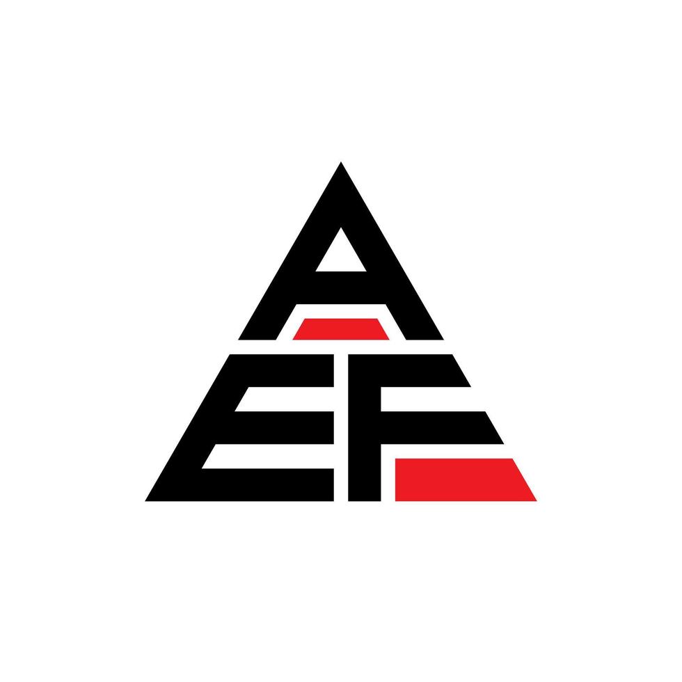 design de logotipo de letra de triângulo aef com forma de triângulo. monograma de design de logotipo de triângulo aef. modelo de logotipo de vetor de triângulo aef com cor vermelha. logotipo triangular aef logotipo simples, elegante e luxuoso.