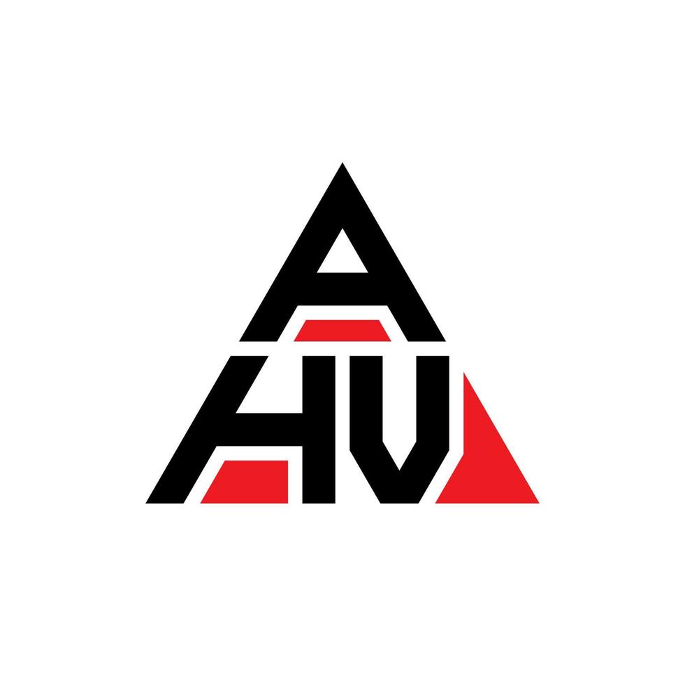 design de logotipo de letra de triângulo ahv com forma de triângulo. monograma de design de logotipo de triângulo ahv. modelo de logotipo de vetor de triângulo ahv com cor vermelha. ahv logotipo triangular logotipo simples, elegante e luxuoso.