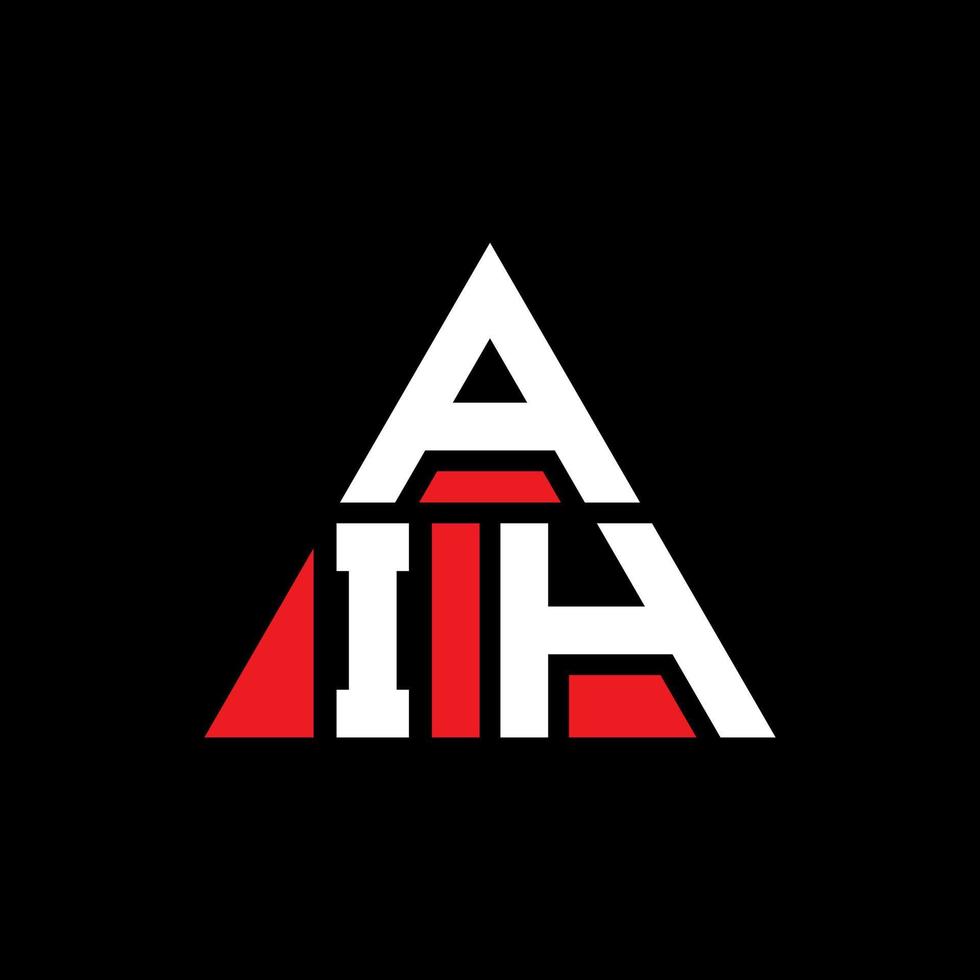 design de logotipo de letra de triângulo aih com forma de triângulo. monograma de design de logotipo de triângulo aih. modelo de logotipo de vetor de triângulo aih com cor vermelha. aih logotipo triangular logotipo simples, elegante e luxuoso.