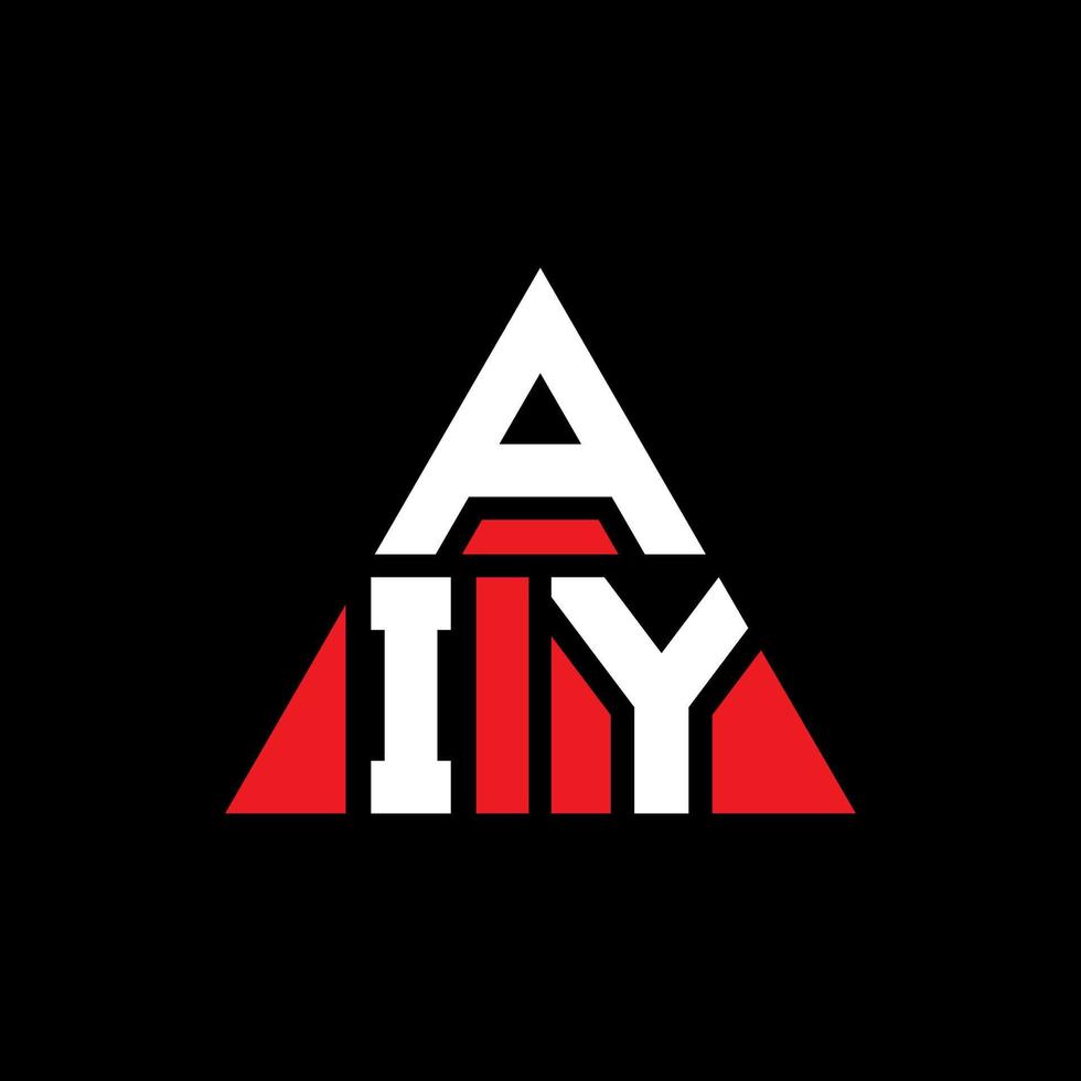 design de logotipo de letra de triângulo aiy com forma de triângulo. monograma de design de logotipo de triângulo aiy. modelo de logotipo de vetor de triângulo aiy com cor vermelha. logo triangular aiy logo simples, elegante e luxuoso.