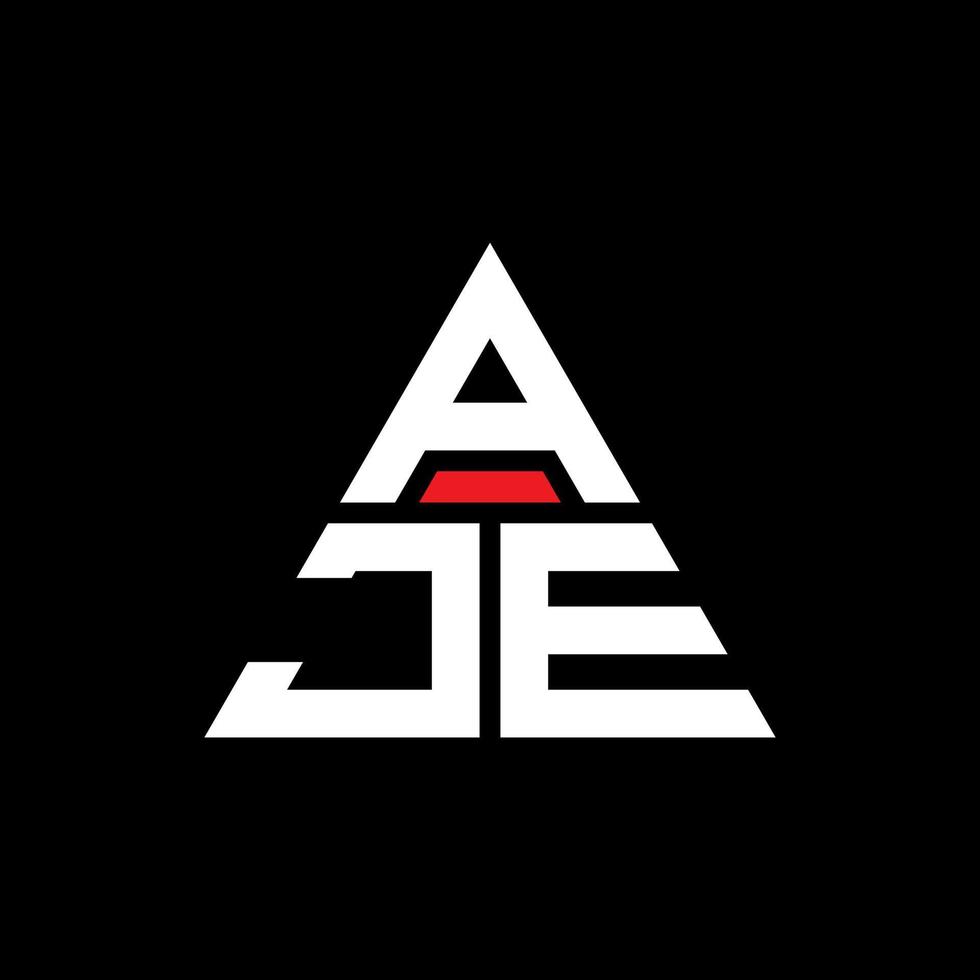 design de logotipo de letra de triângulo aje com forma de triângulo. monograma de design de logotipo de triângulo aje. modelo de logotipo de vetor de triângulo aje com cor vermelha. aje triangular logotipo logotipo simples, elegante e luxuoso.