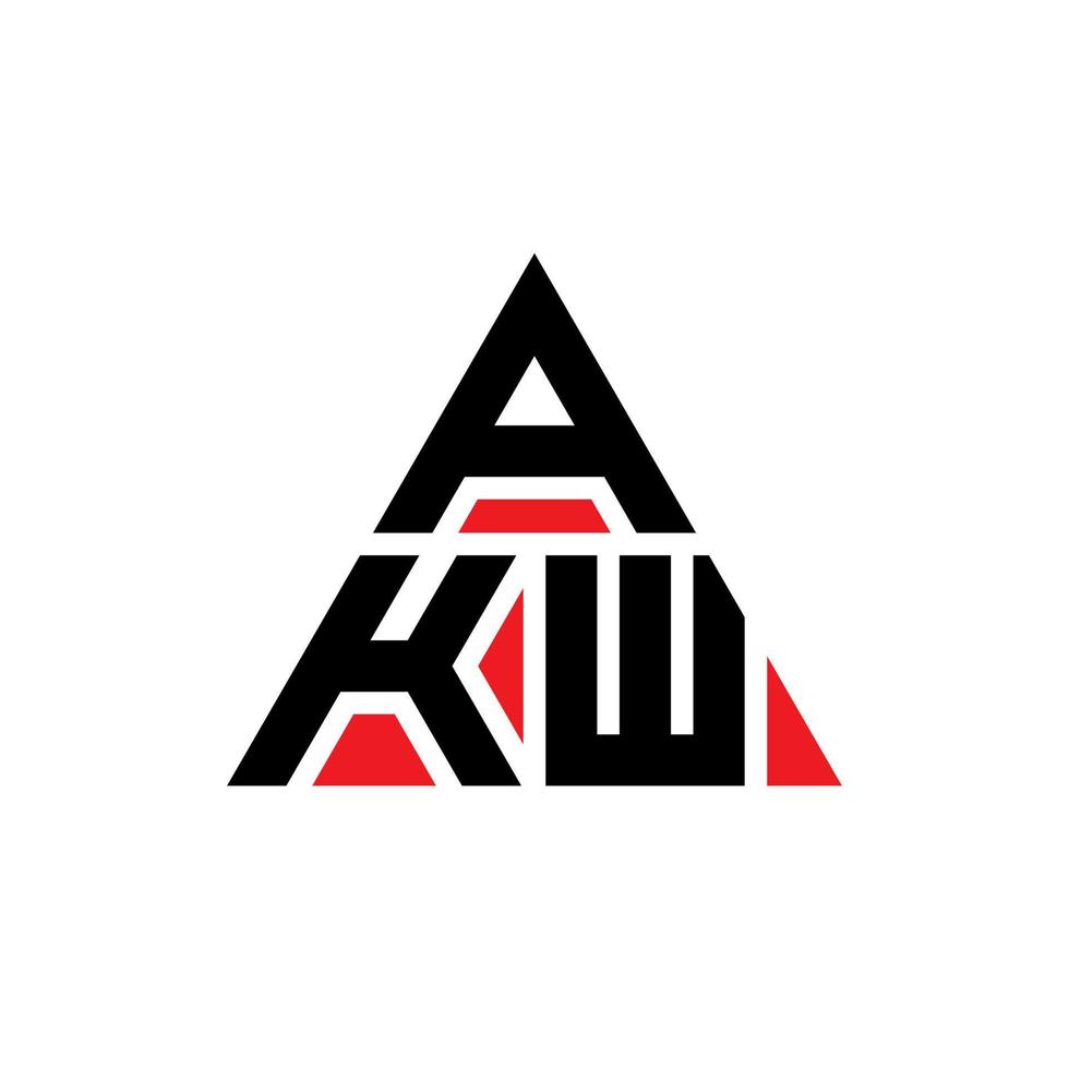 design de logotipo de letra de triângulo akw com forma de triângulo. monograma de design de logotipo de triângulo akw. modelo de logotipo de vetor de triângulo akw com cor vermelha. logotipo triangular akw logotipo simples, elegante e luxuoso.