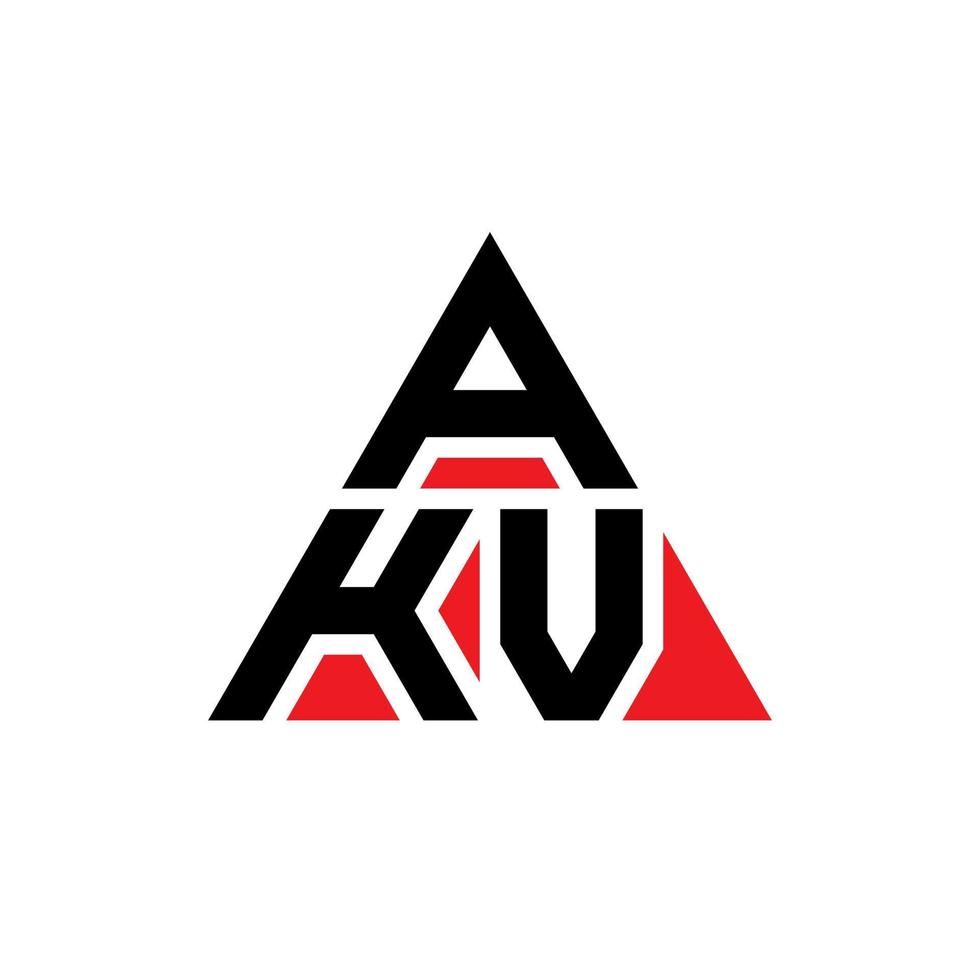 design de logotipo de letra de triângulo akv com forma de triângulo. monograma de design de logotipo de triângulo akv. modelo de logotipo de vetor de triângulo akv com cor vermelha. logotipo triangular akv logotipo simples, elegante e luxuoso.