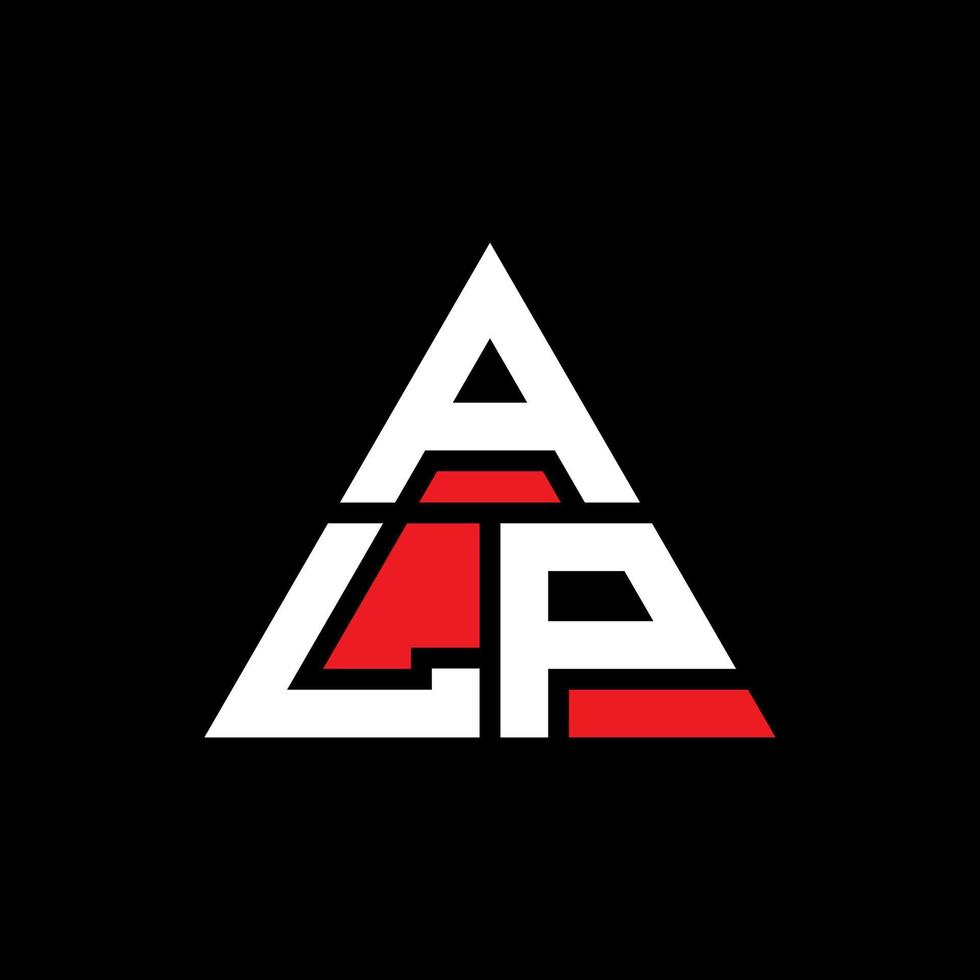 design de logotipo de letra de triângulo alp com forma de triângulo. monograma de design de logotipo de triângulo alp. modelo de logotipo de vetor de triângulo alp com cor vermelha. logotipo triangular alp logotipo simples, elegante e luxuoso.