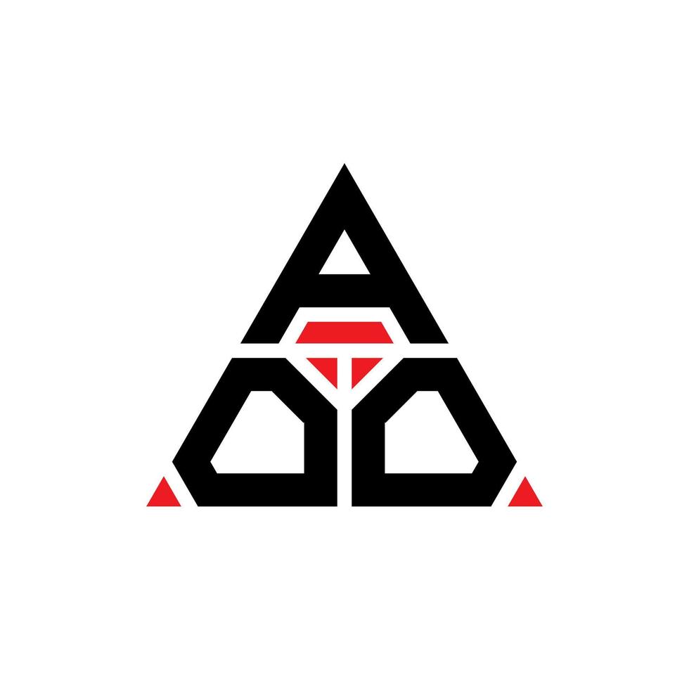 design de logotipo de letra de triângulo aoo com forma de triângulo. monograma de design de logotipo de triângulo aoo. modelo de logotipo de vetor de triângulo aoo com cor vermelha. logotipo triangular aoo logotipo simples, elegante e luxuoso.