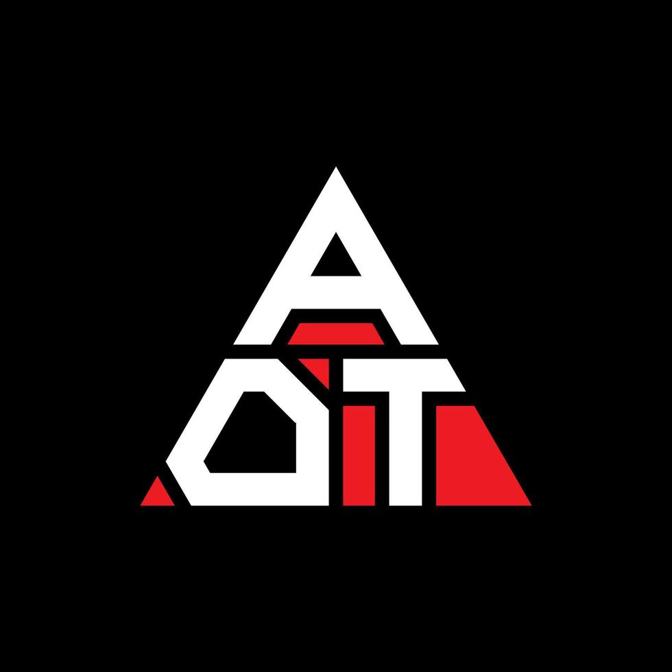 design de logotipo de letra de triângulo aot com forma de triângulo. monograma de design de logotipo de triângulo aot. modelo de logotipo de vetor de triângulo aot com cor vermelha. logotipo triangular aot logotipo simples, elegante e luxuoso.