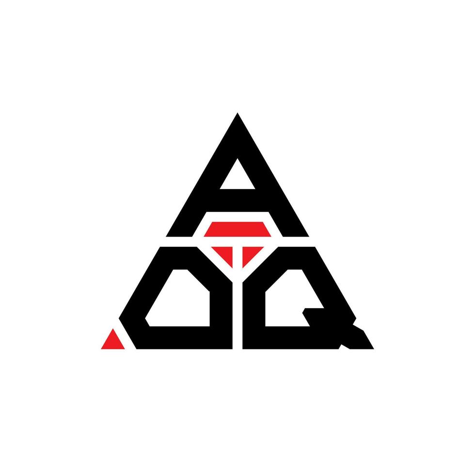 design de logotipo de letra de triângulo aoq com forma de triângulo. monograma de design de logotipo de triângulo aoq. modelo de logotipo de vetor de triângulo aoq com cor vermelha. logotipo triangular aoq logotipo simples, elegante e luxuoso.