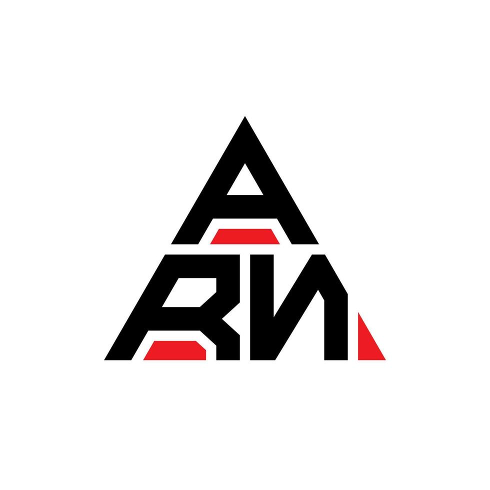 design de logotipo de carta de triângulo arn com forma de triângulo. monograma de design de logotipo de triângulo arn. modelo de logotipo de vetor de triângulo arn com cor vermelha. arn logotipo triangular logotipo simples, elegante e luxuoso.