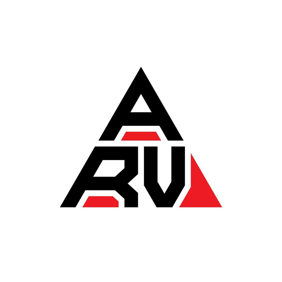 design de logotipo de letra de triângulo arv com forma de triângulo. monograma de design de logotipo de triângulo arv. modelo de logotipo de vetor de triângulo arv com cor vermelha. logotipo triangular arv logotipo simples, elegante e luxuoso.