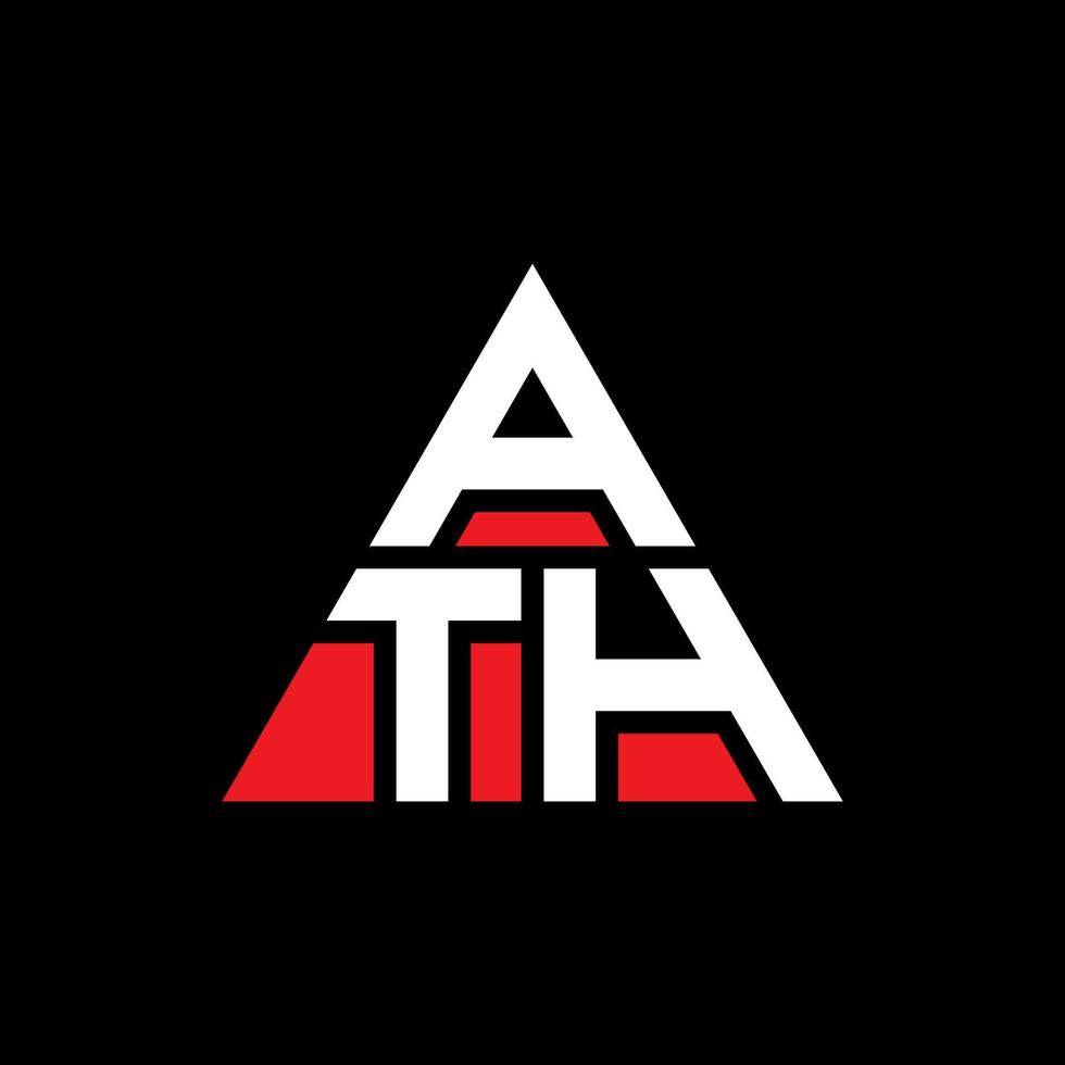 design de logotipo de letra de triângulo ath com forma de triângulo. monograma de design de logotipo de triângulo ath. modelo de logotipo de vetor de triângulo ath com cor vermelha. ath logotipo triangular logotipo simples, elegante e luxuoso.