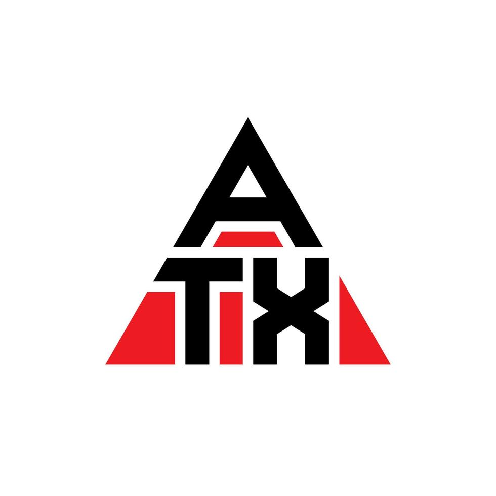 design de logotipo de letra triângulo atx com forma de triângulo. monograma de design de logotipo de triângulo atx. modelo de logotipo de vetor de triângulo atx com cor vermelha. logotipo triangular atx logotipo simples, elegante e luxuoso.