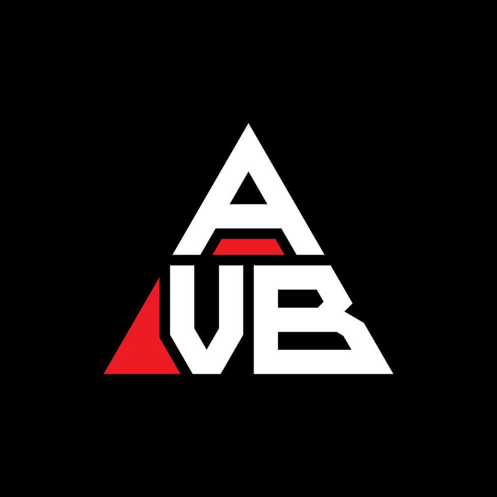 design de logotipo de letra de triângulo avb com forma de triângulo. monograma de design de logotipo de triângulo avb. modelo de logotipo de vetor de triângulo avb com cor vermelha. logotipo triangular avb logotipo simples, elegante e luxuoso.