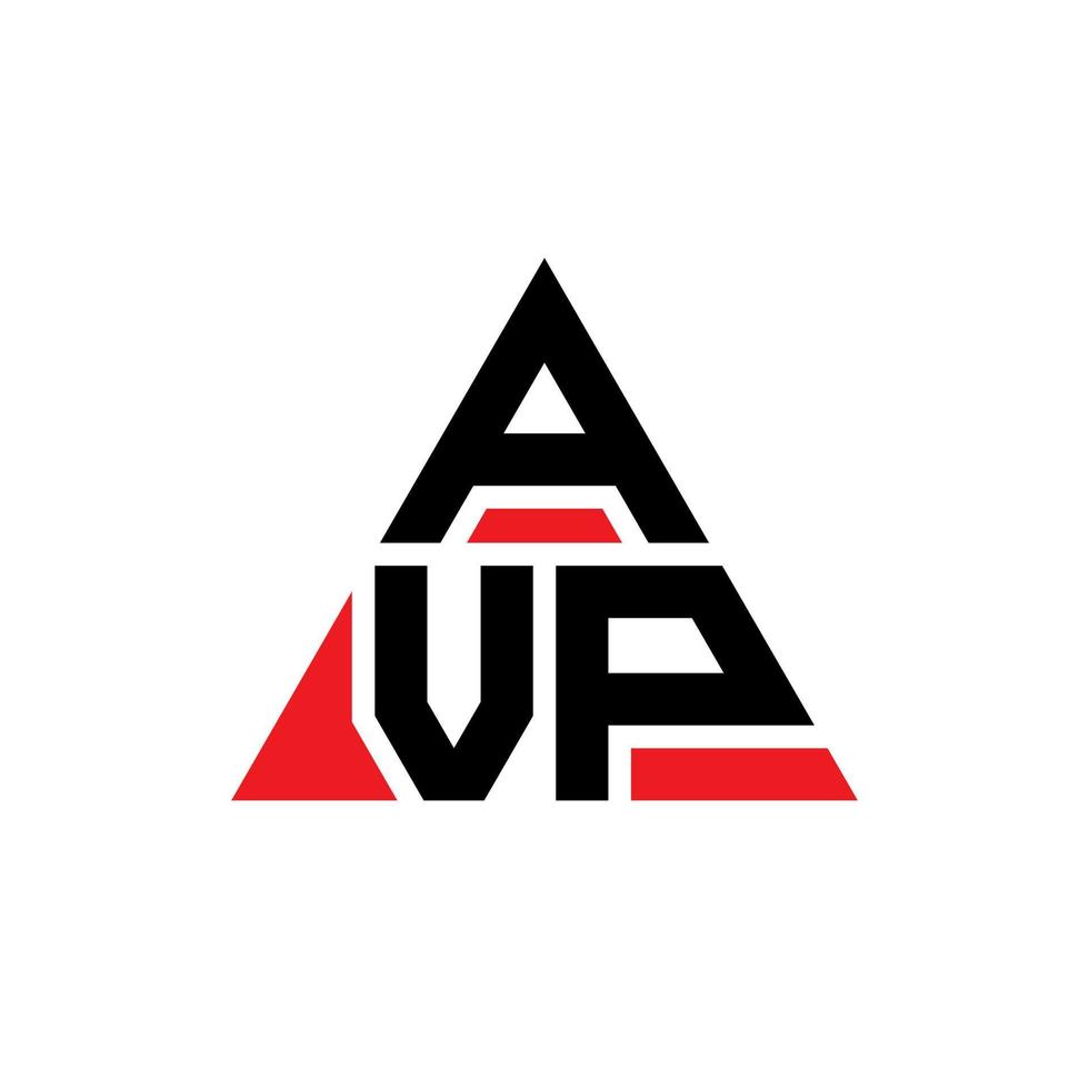 design de logotipo de letra de triângulo avp com forma de triângulo. monograma de design de logotipo de triângulo avp. modelo de logotipo de vetor avp triângulo com cor vermelha. logotipo triangular avp logotipo simples, elegante e luxuoso.