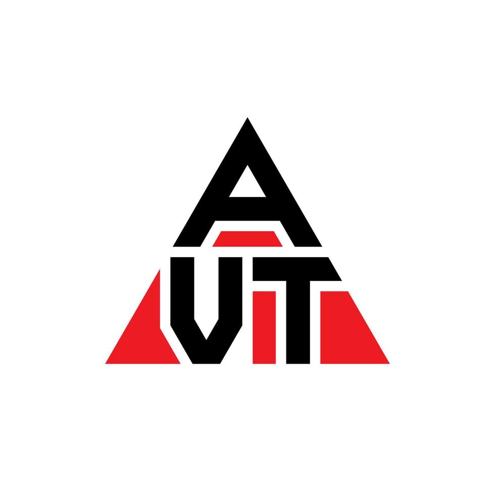 design de logotipo de letra de triângulo avt com forma de triângulo. monograma de design de logotipo de triângulo avt. modelo de logotipo de vetor de triângulo avt com cor vermelha. logotipo triangular avt logotipo simples, elegante e luxuoso.