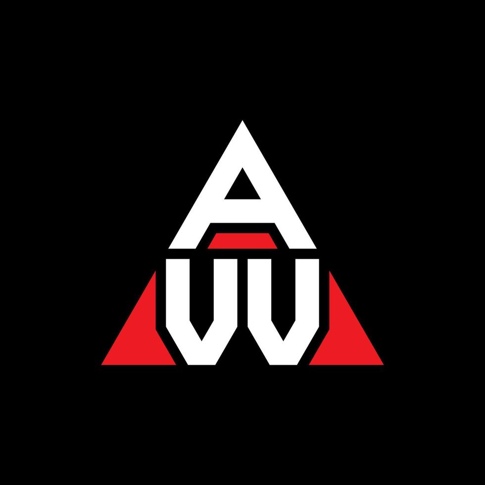 design de logotipo de letra de triângulo avv com forma de triângulo. monograma de design de logotipo de triângulo avv. modelo de logotipo de vetor de triângulo avv com cor vermelha. logotipo triangular avv logotipo simples, elegante e luxuoso.