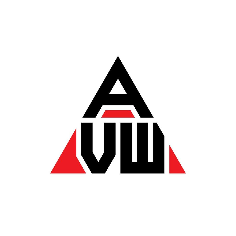 design de logotipo de letra de triângulo avw com forma de triângulo. monograma de design de logotipo de triângulo avw. modelo de logotipo de vetor de triângulo avw com cor vermelha. logotipo triangular avw logotipo simples, elegante e luxuoso.