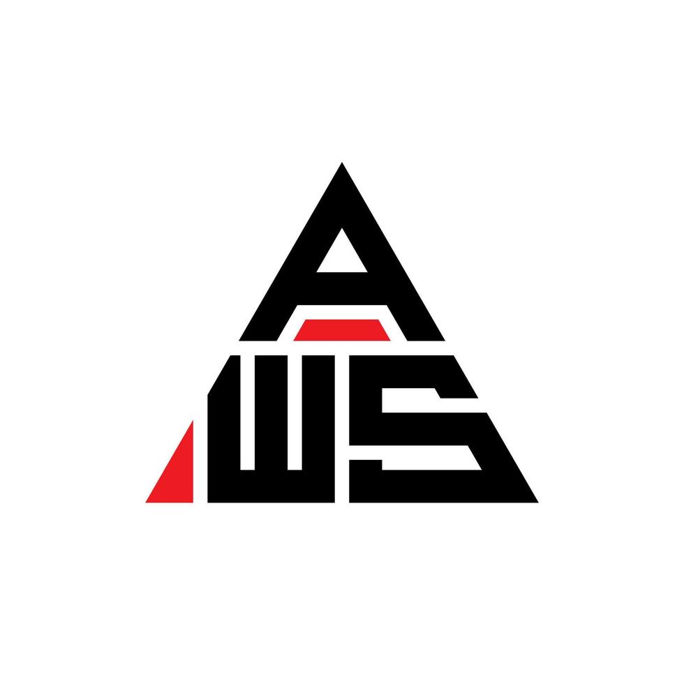 design de logotipo de letra de triângulo aws com forma de triângulo. monograma de design de logotipo de triângulo aws. modelo de logotipo de vetor de triângulo aws com cor vermelha. logotipo triangular aws logotipo simples, elegante e luxuoso.