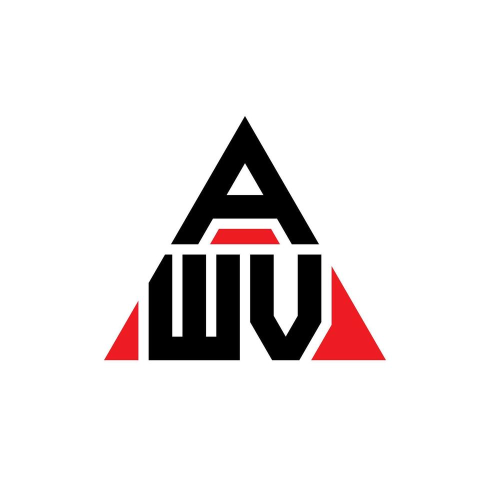 design de logotipo de letra de triângulo awv com forma de triângulo. monograma de design de logotipo de triângulo awv. modelo de logotipo de vetor de triângulo awv com cor vermelha. logotipo triangular awv logotipo simples, elegante e luxuoso.