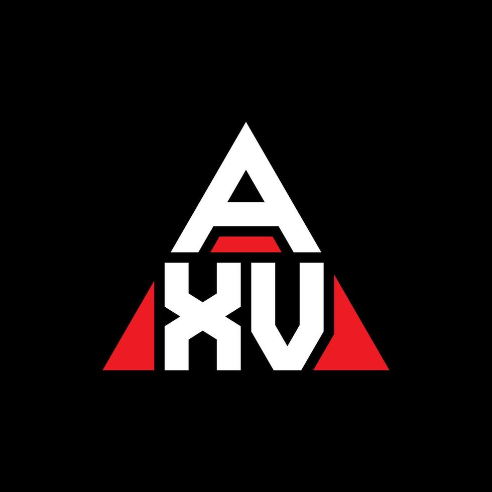 design de logotipo de letra de triângulo axv com forma de triângulo. monograma de design de logotipo de triângulo axv. modelo de logotipo de vetor de triângulo axv com cor vermelha. logotipo triangular axv logotipo simples, elegante e luxuoso.