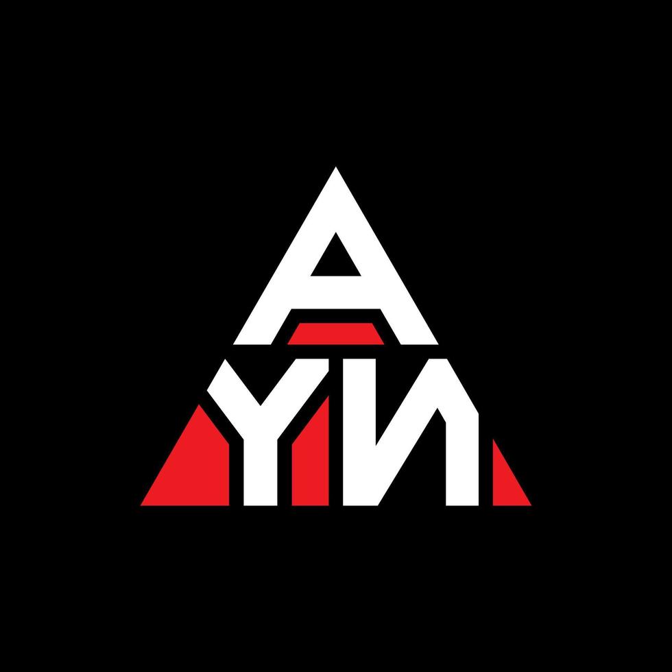 design de logotipo de letra de triângulo ayn com forma de triângulo. monograma de design de logotipo de triângulo ayn. modelo de logotipo de vetor de triângulo ayn com cor vermelha. ayn logotipo triangular logotipo simples, elegante e luxuoso.