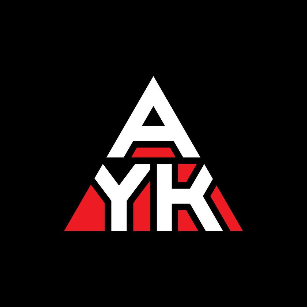 design de logotipo de letra de triângulo ayk com forma de triângulo. monograma de design de logotipo de triângulo ayk. modelo de logotipo de vetor de triângulo ayk com cor vermelha. logotipo triangular ayk logotipo simples, elegante e luxuoso.