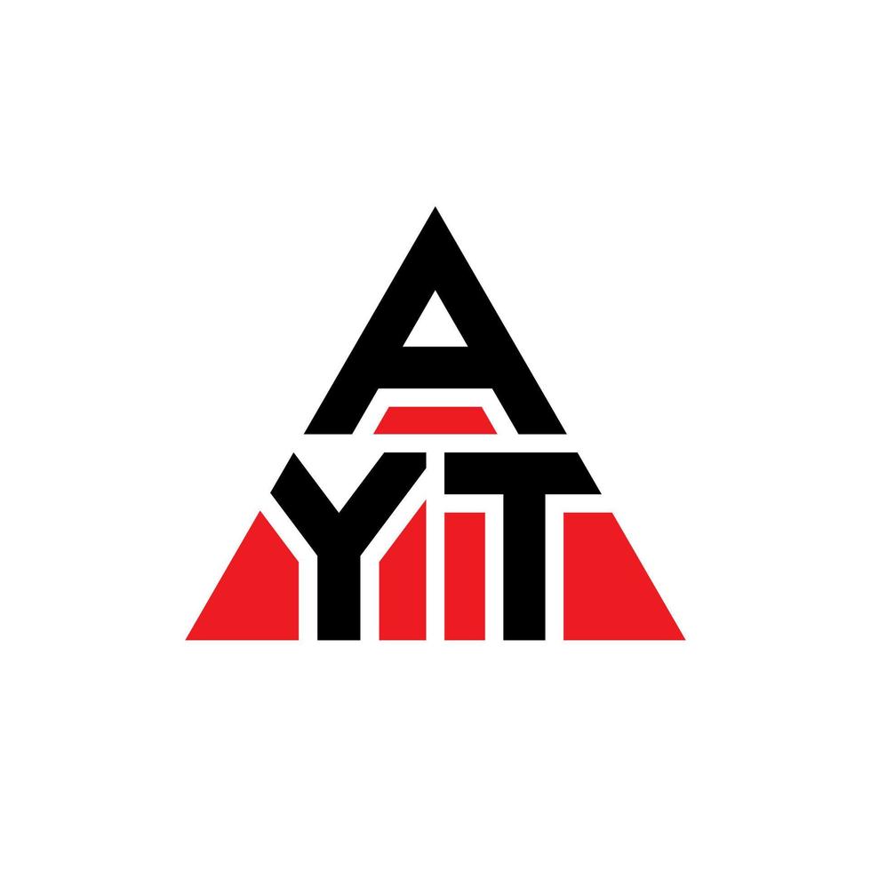 design de logotipo de letra de triângulo ayt com forma de triângulo. monograma de design de logotipo de triângulo ayt. modelo de logotipo de vetor de triângulo ayt com cor vermelha. ayt logotipo triangular logotipo simples, elegante e luxuoso.