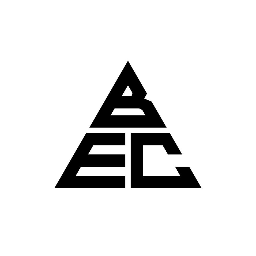 bec design de logotipo de letra triângulo com forma de triângulo. monograma de design de logotipo de triângulo bec. modelo de logotipo de vetor bec triângulo com cor vermelha. bec logotipo triangular logotipo simples, elegante e luxuoso.