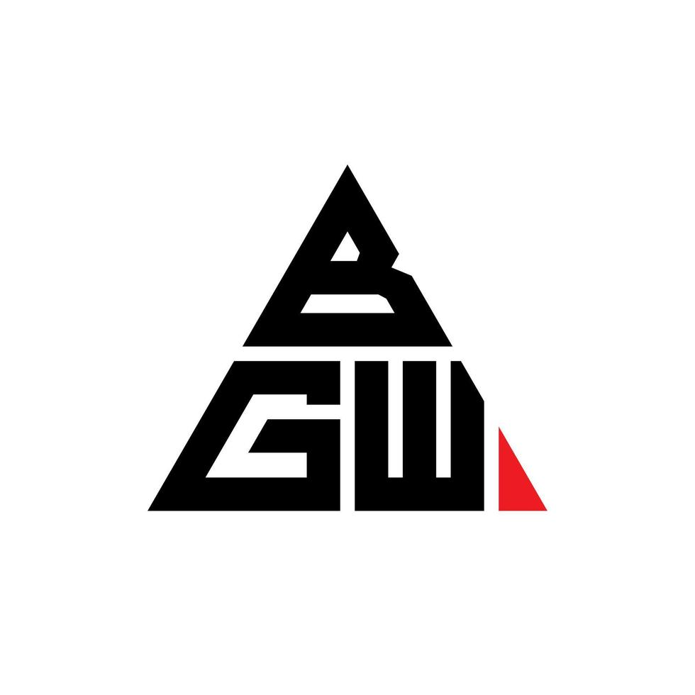 design de logotipo de letra triângulo bgw com forma de triângulo. monograma de design de logotipo de triângulo bgw. modelo de logotipo de vetor triângulo bgw com cor vermelha. logotipo triangular bgw logotipo simples, elegante e luxuoso.