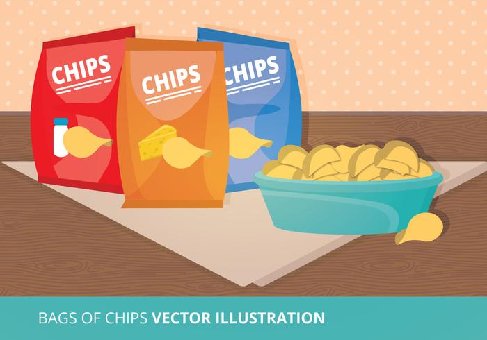 Ilustração vetorial dos sacos de chips vetor