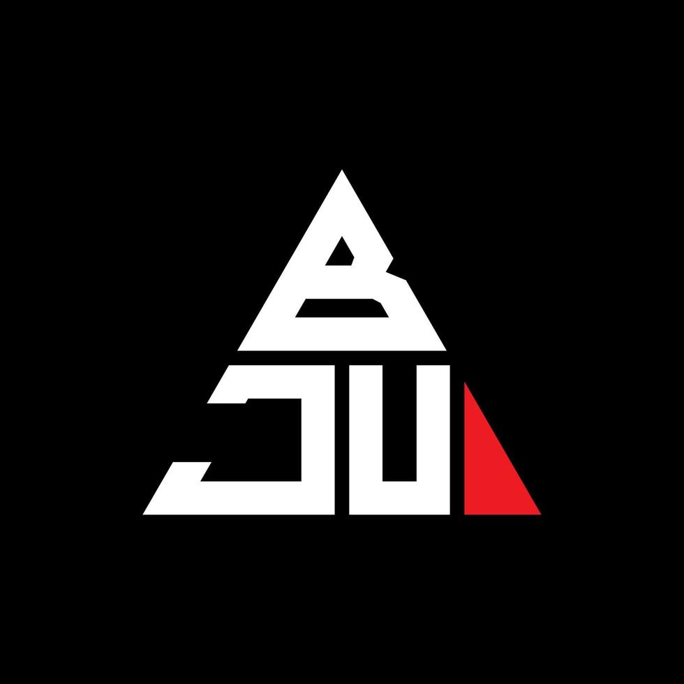 design de logotipo de letra de triângulo bju com forma de triângulo. monograma de design de logotipo de triângulo bju. modelo de logotipo de vetor de triângulo bju com cor vermelha. logotipo triangular bju logotipo simples, elegante e luxuoso.