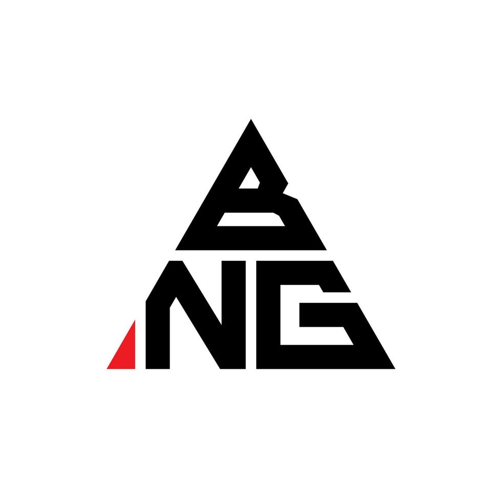design de logotipo de letra triângulo bng com forma de triângulo. monograma de design de logotipo de triângulo bng. modelo de logotipo de vetor triângulo bng com cor vermelha. logotipo triangular bng logotipo simples, elegante e luxuoso.