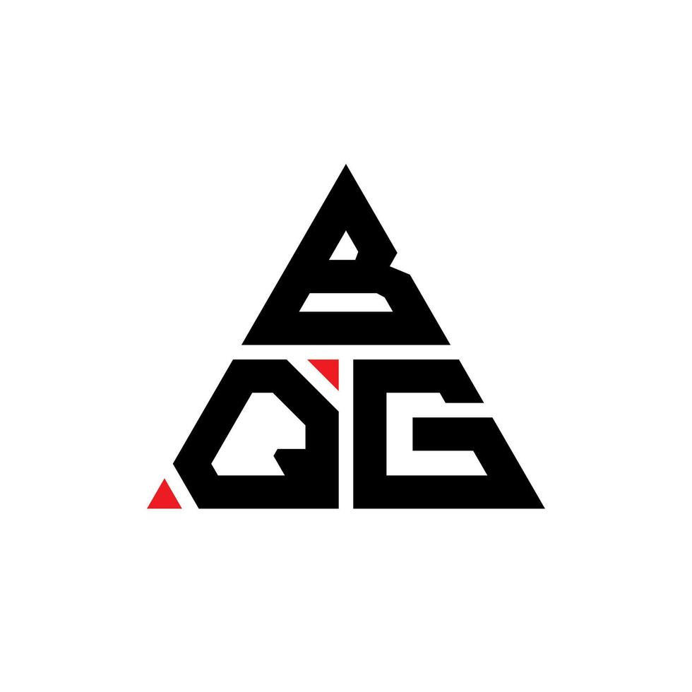 design de logotipo de letra triângulo bqg com forma de triângulo. monograma de design de logotipo de triângulo bqg. modelo de logotipo de vetor triângulo bqg com cor vermelha. logotipo triangular bqg logotipo simples, elegante e luxuoso.