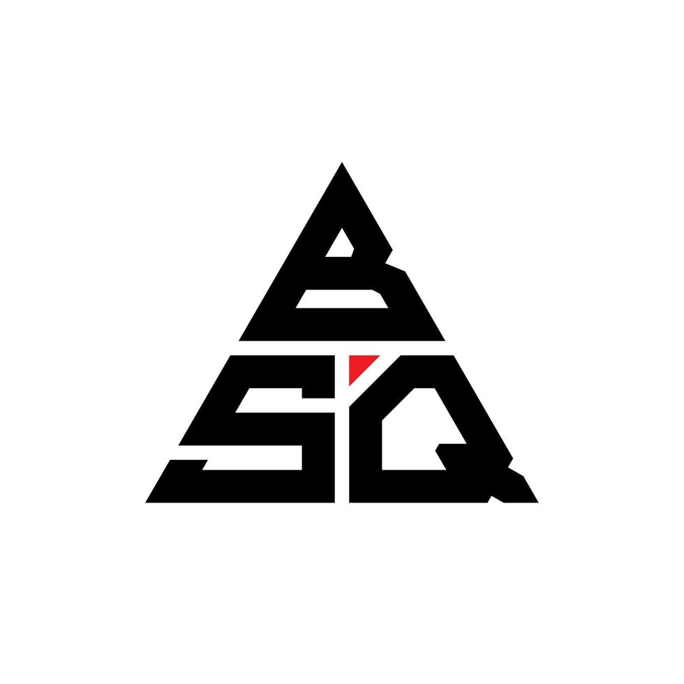 design de logotipo de letra triângulo bsq com forma de triângulo. monograma de design de logotipo de triângulo bsq. modelo de logotipo de vetor de triângulo bsq com cor vermelha. logotipo triangular bsq logotipo simples, elegante e luxuoso.