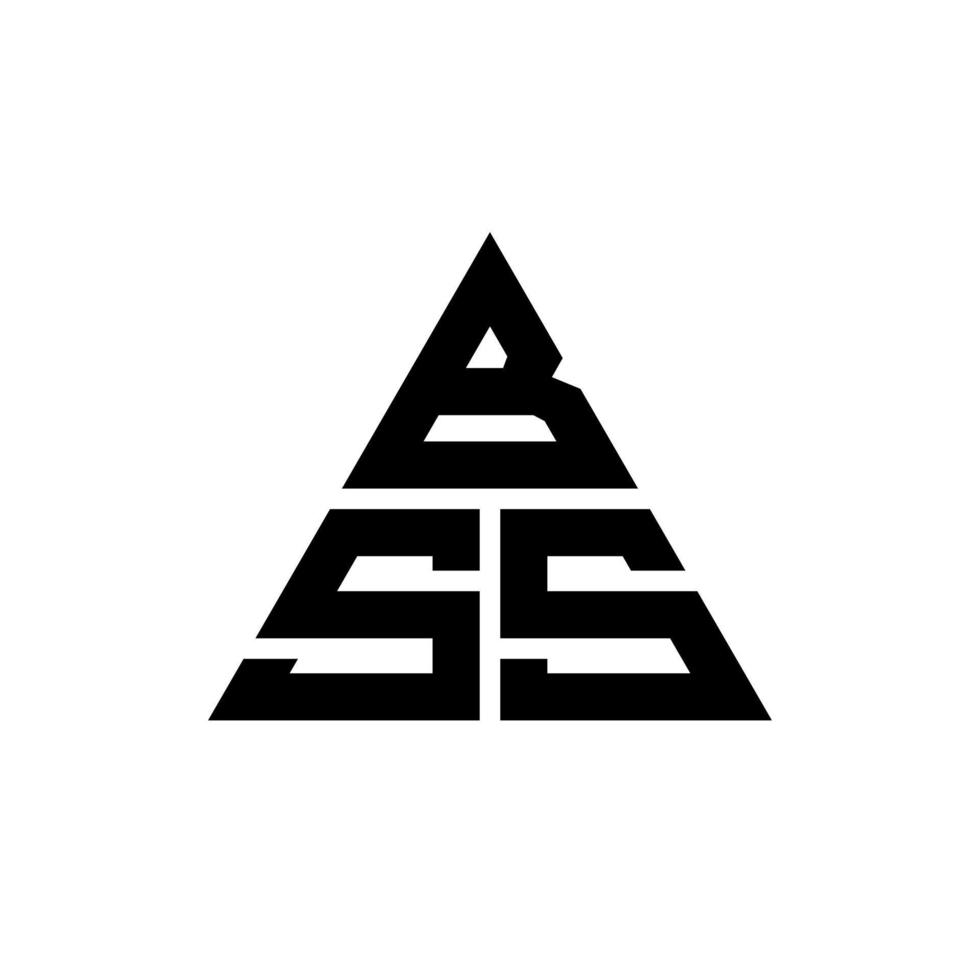 design de logotipo de letra de triângulo bss com forma de triângulo. monograma de design de logotipo de triângulo bss. modelo de logotipo de vetor de triângulo bss com cor vermelha. logotipo triangular bss logotipo simples, elegante e luxuoso.