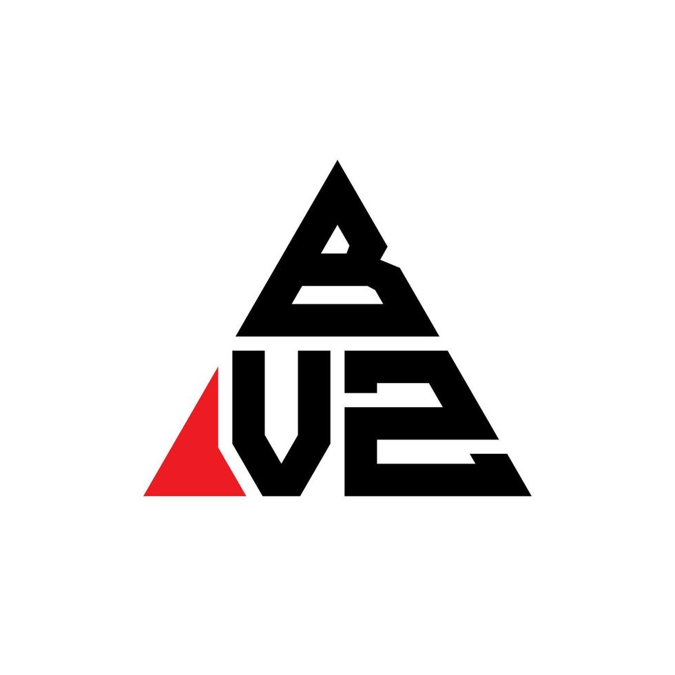 design de logotipo de letra de triângulo bvz com forma de triângulo. monograma de design de logotipo de triângulo bvz. modelo de logotipo de vetor de triângulo bvz com cor vermelha. logotipo triangular bvz logotipo simples, elegante e luxuoso.