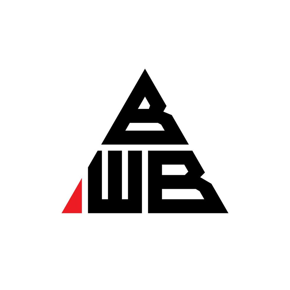 design de logotipo de letra triângulo bwb com forma de triângulo. monograma de design de logotipo de triângulo bwb. modelo de logotipo de vetor de triângulo bwb com cor vermelha. logotipo triangular bwb logotipo simples, elegante e luxuoso.