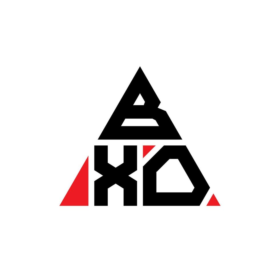 design de logotipo de letra de triângulo bxo com forma de triângulo. monograma de design de logotipo de triângulo bxo. modelo de logotipo de vetor bxo triângulo com cor vermelha. logotipo triangular bxo logotipo simples, elegante e luxuoso.