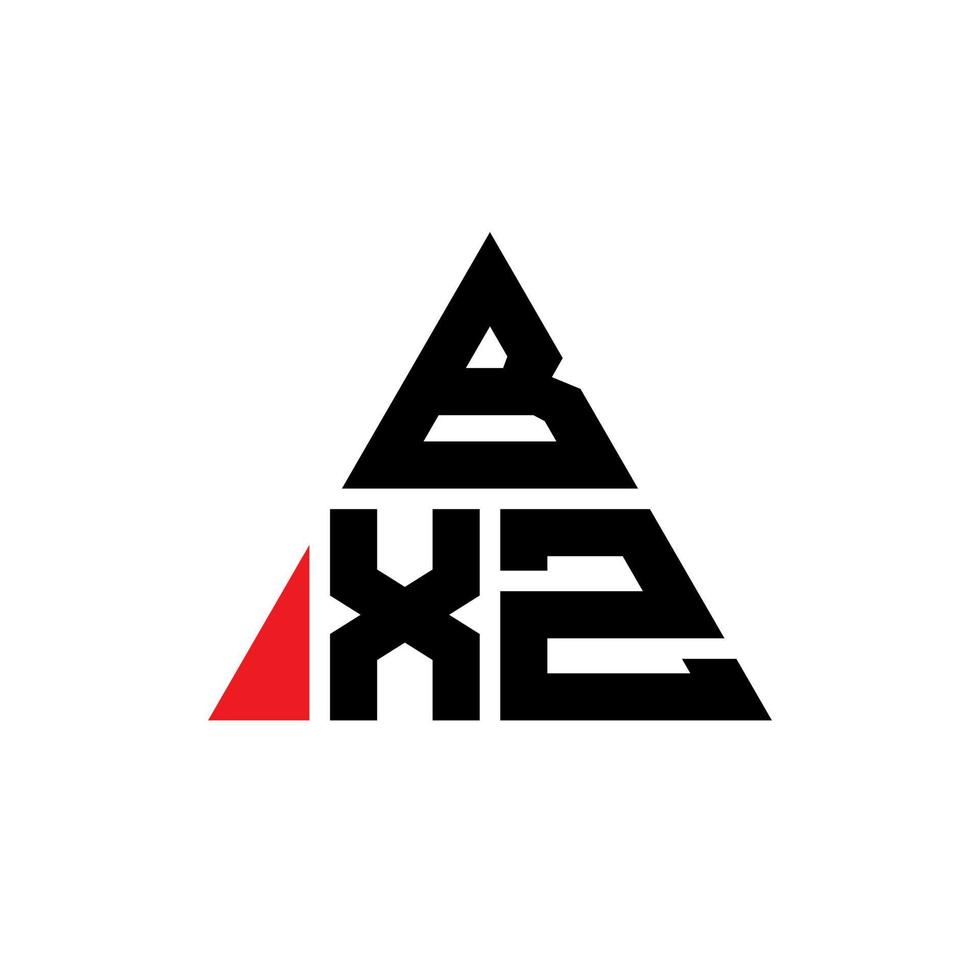 design de logotipo de letra triângulo bxz com forma de triângulo. monograma de design de logotipo de triângulo bxz. modelo de logotipo de vetor de triângulo bxz com cor vermelha. logotipo triangular bxz logotipo simples, elegante e luxuoso.