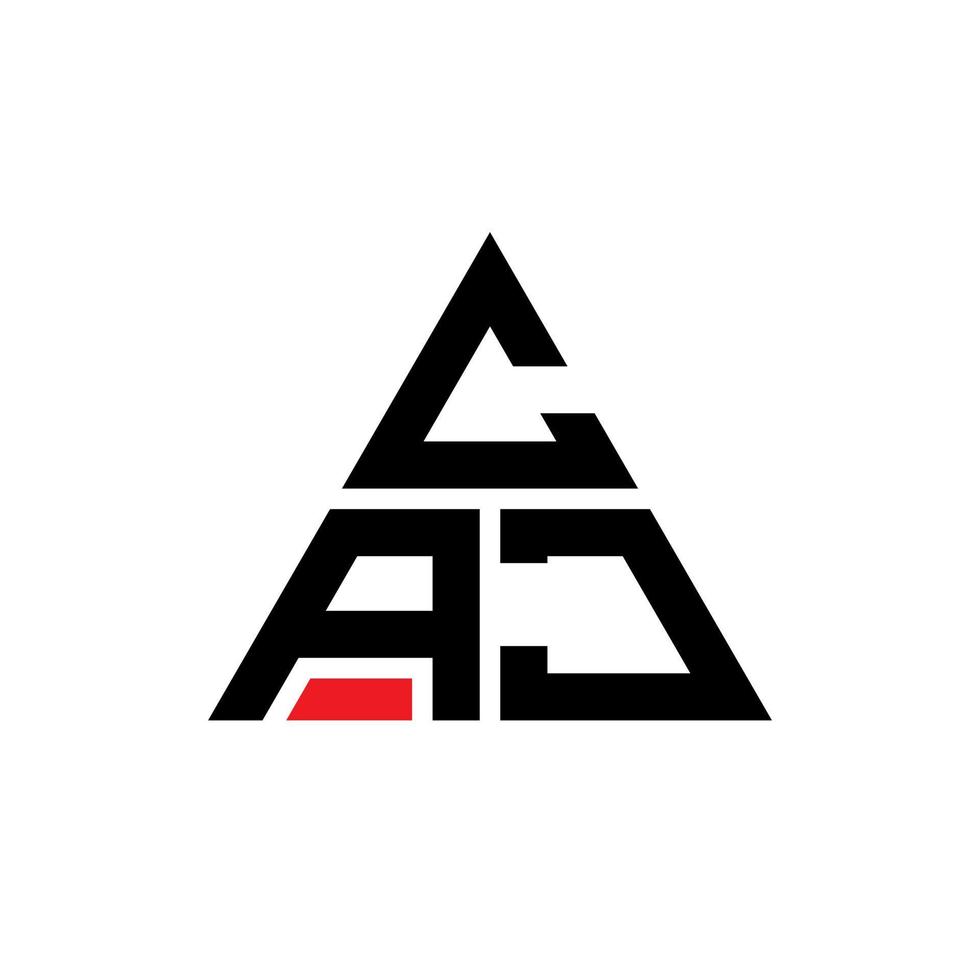 design de logotipo de letra de triângulo caj com forma de triângulo. monograma de design de logotipo de triângulo caj. modelo de logotipo de vetor de triângulo caj com cor vermelha. logotipo triangular caj logotipo simples, elegante e luxuoso.