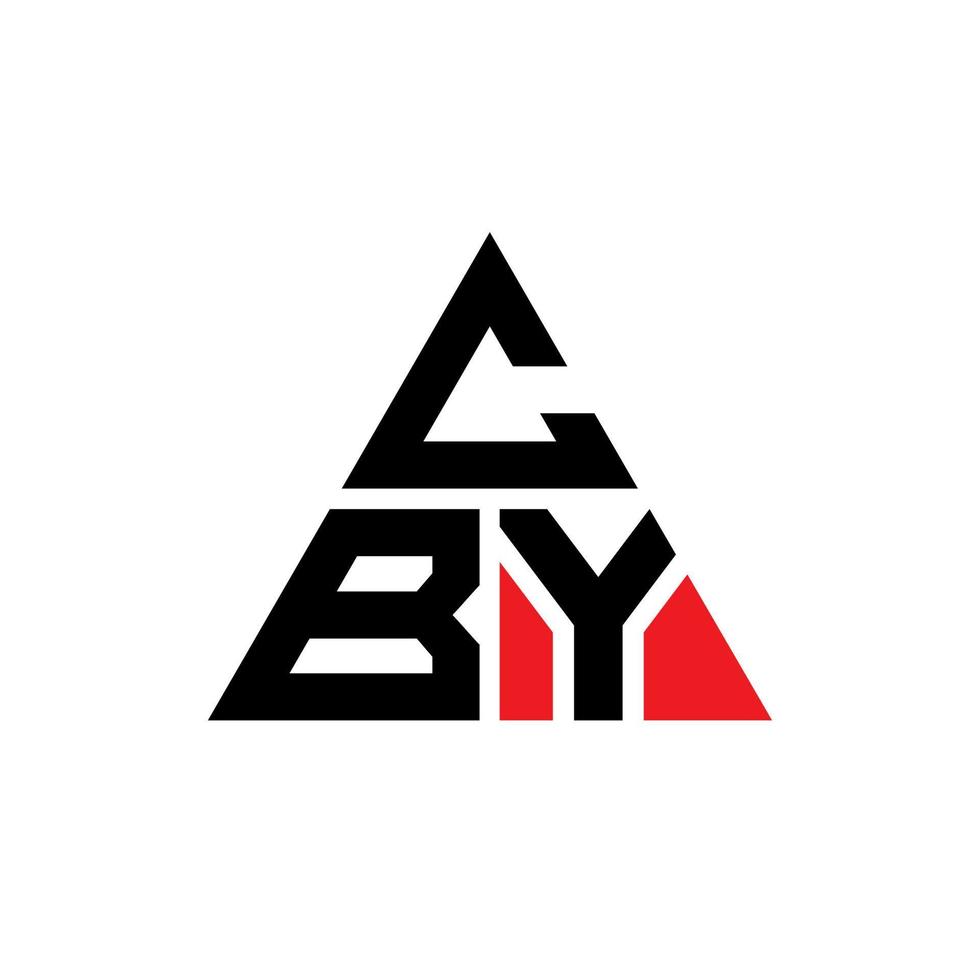 cby design de logotipo de letra triângulo com forma de triângulo. monograma de design de logotipo cby triângulo. modelo de logotipo de vetor de triângulo cby com cor vermelha. cby logotipo triangular logotipo simples, elegante e luxuoso.