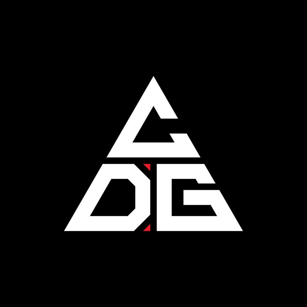 design de logotipo de letra triângulo cdg com forma de triângulo. monograma de design de logotipo de triângulo cdg. modelo de logotipo de vetor de triângulo cdg com cor vermelha. logotipo triangular cdg logotipo simples, elegante e luxuoso.